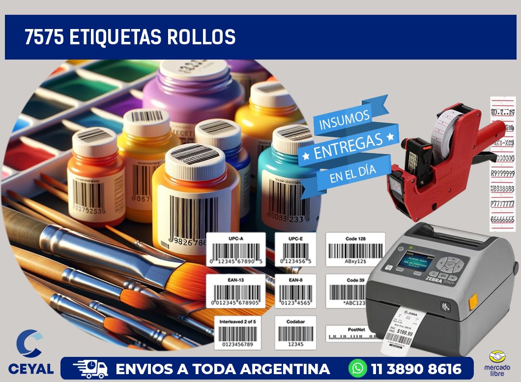 7575 Etiquetas rollos