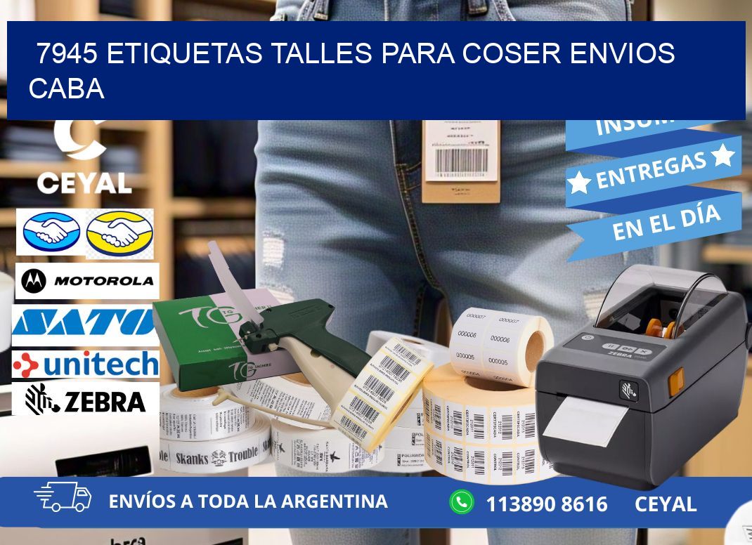 7945 ETIQUETAS TALLES PARA COSER ENVIOS CABA