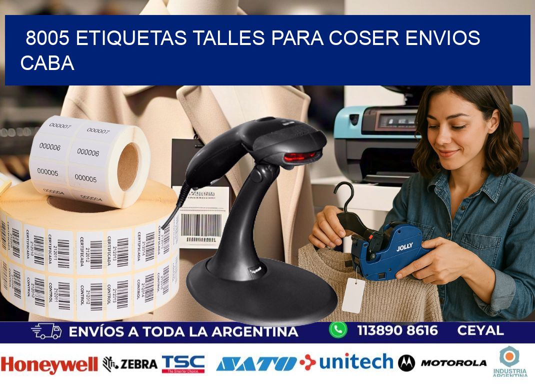 8005 ETIQUETAS TALLES PARA COSER ENVIOS CABA