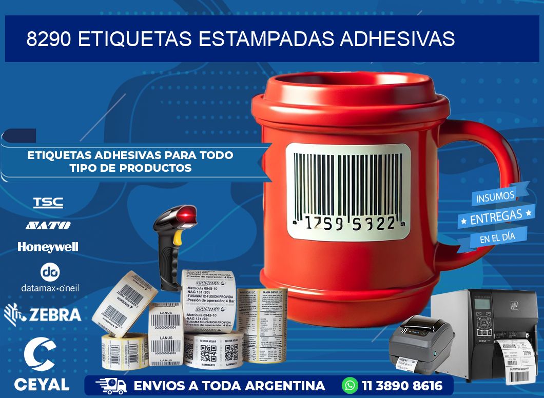 8290 etiquetas estampadas adhesivas