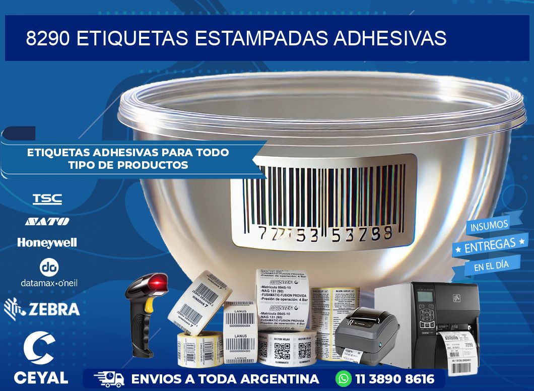 8290 etiquetas estampadas adhesivas