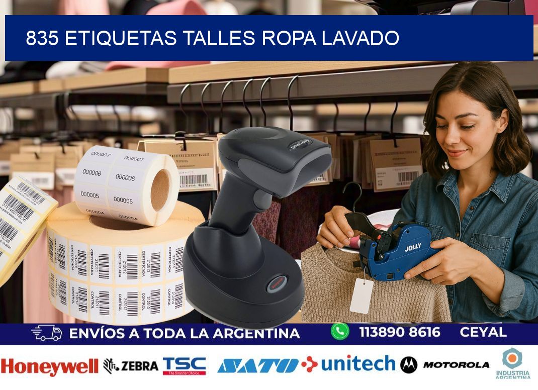 835 ETIQUETAS TALLES ROPA LAVADO