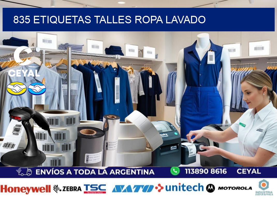 835 ETIQUETAS TALLES ROPA LAVADO