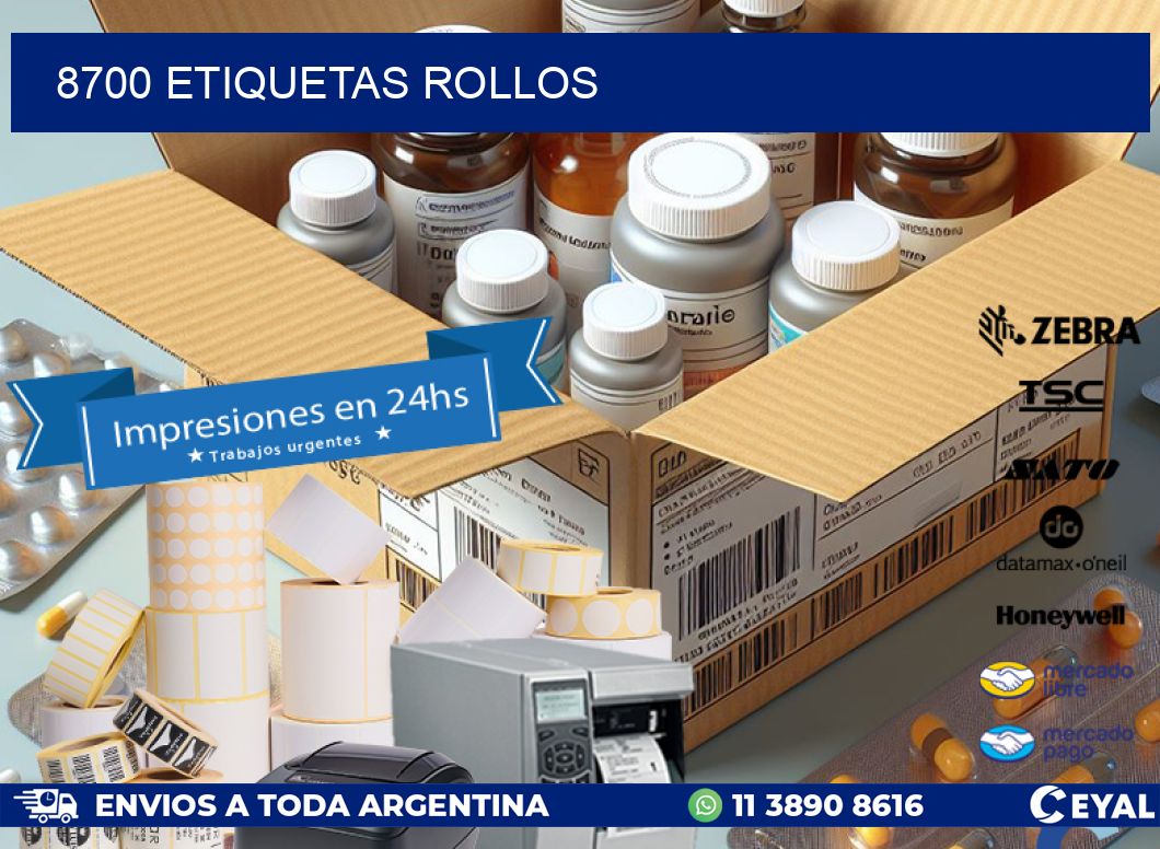 8700 Etiquetas rollos