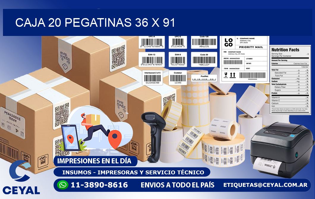 CAJA 20 PEGATINAS 36 x 91