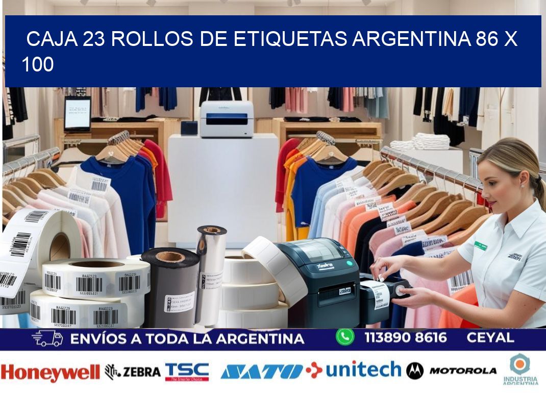 CAJA 23 ROLLOS DE ETIQUETAS ARGENTINA 86 x 100