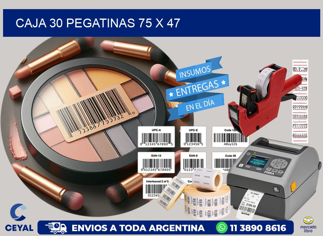 CAJA 30 PEGATINAS 75 x 47