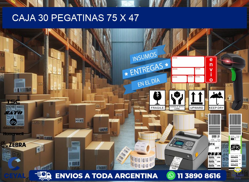 CAJA 30 PEGATINAS 75 x 47