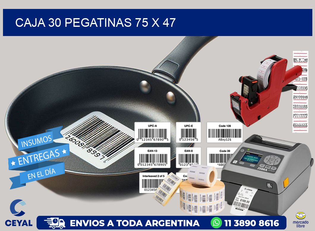 CAJA 30 PEGATINAS 75 x 47