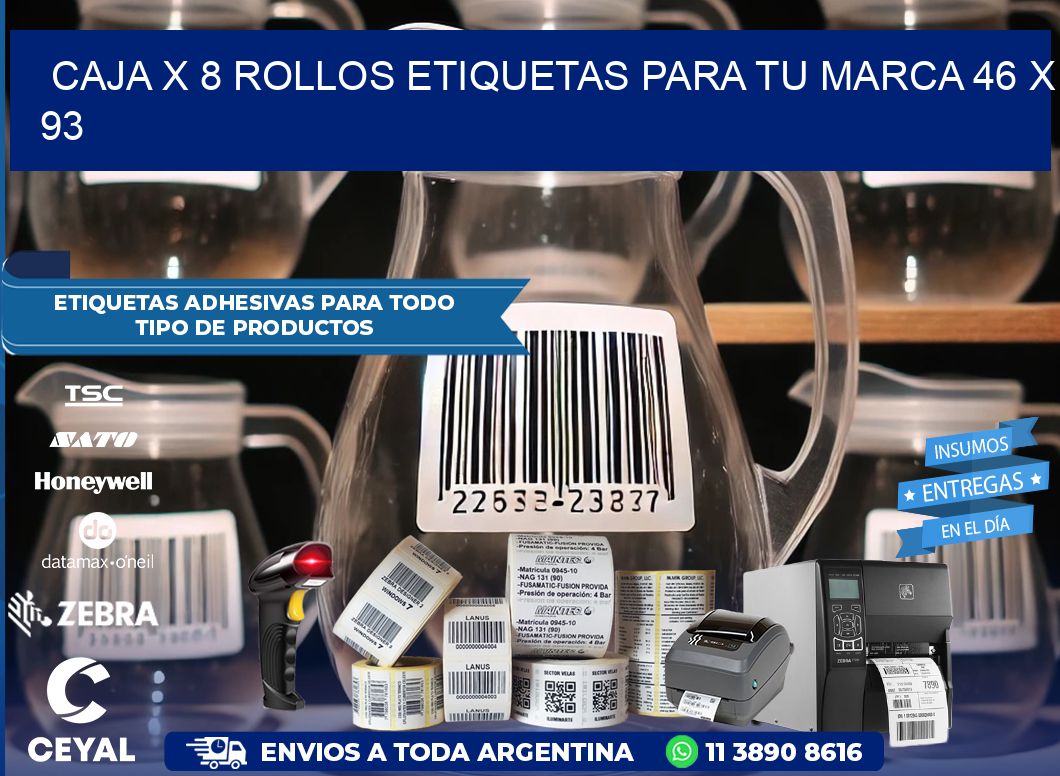 Caja X 8 Rollos Etiquetas para tu marca 46 x 93