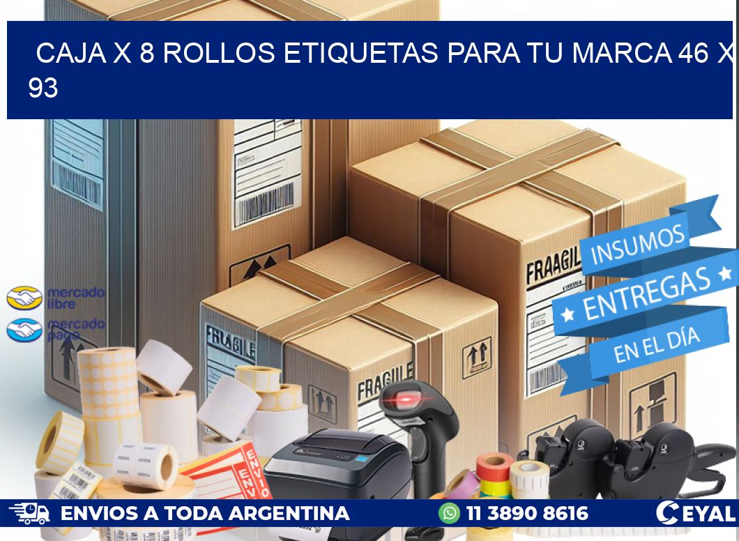 Caja X 8 Rollos Etiquetas para tu marca 46 x 93