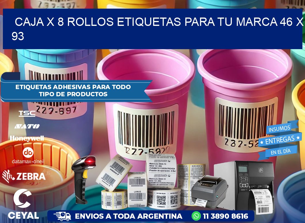 Caja X 8 Rollos Etiquetas para tu marca 46 x 93