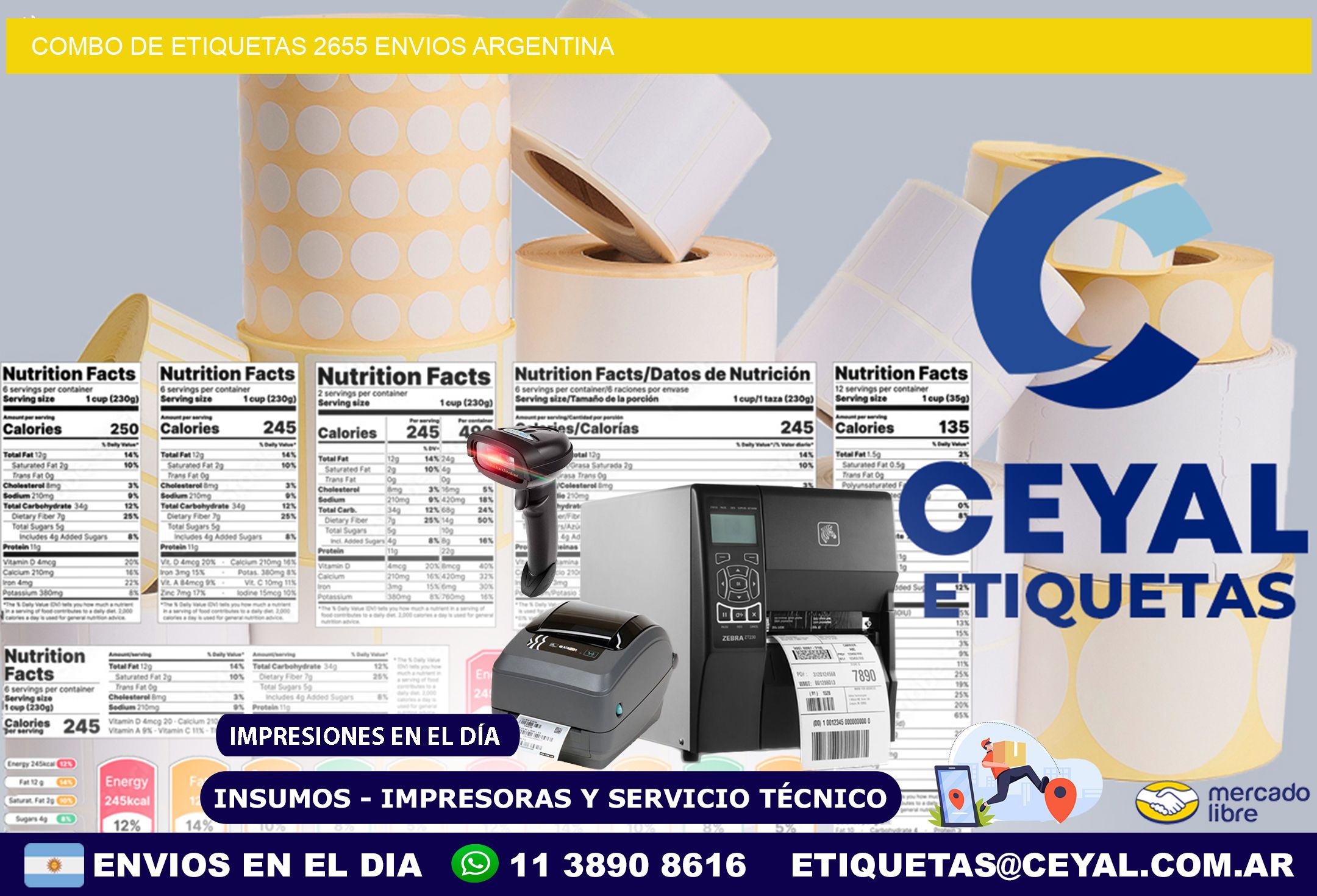 Combo de etiquetas 2655 ENVIOS ARGENTINA