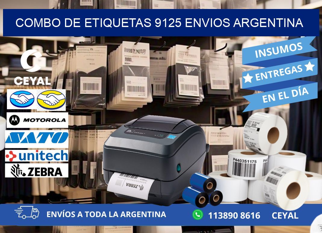 Combo de etiquetas 9125 ENVIOS ARGENTINA