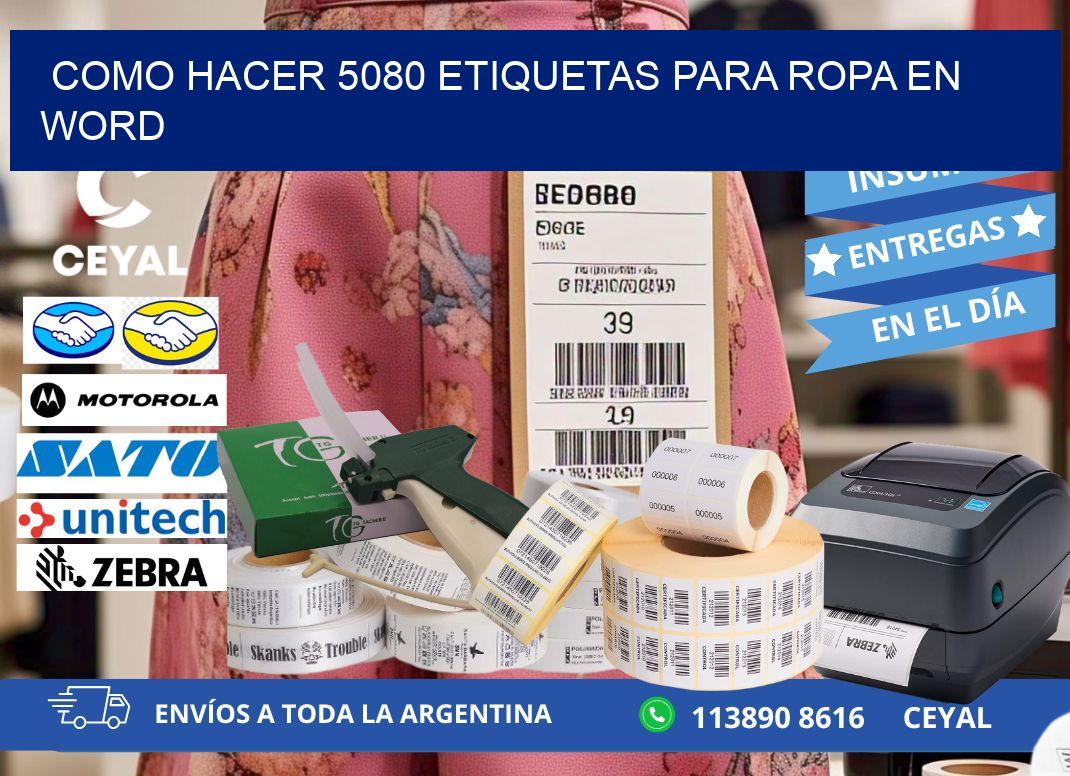 Como hacer 5080 etiquetas para ropa en Word