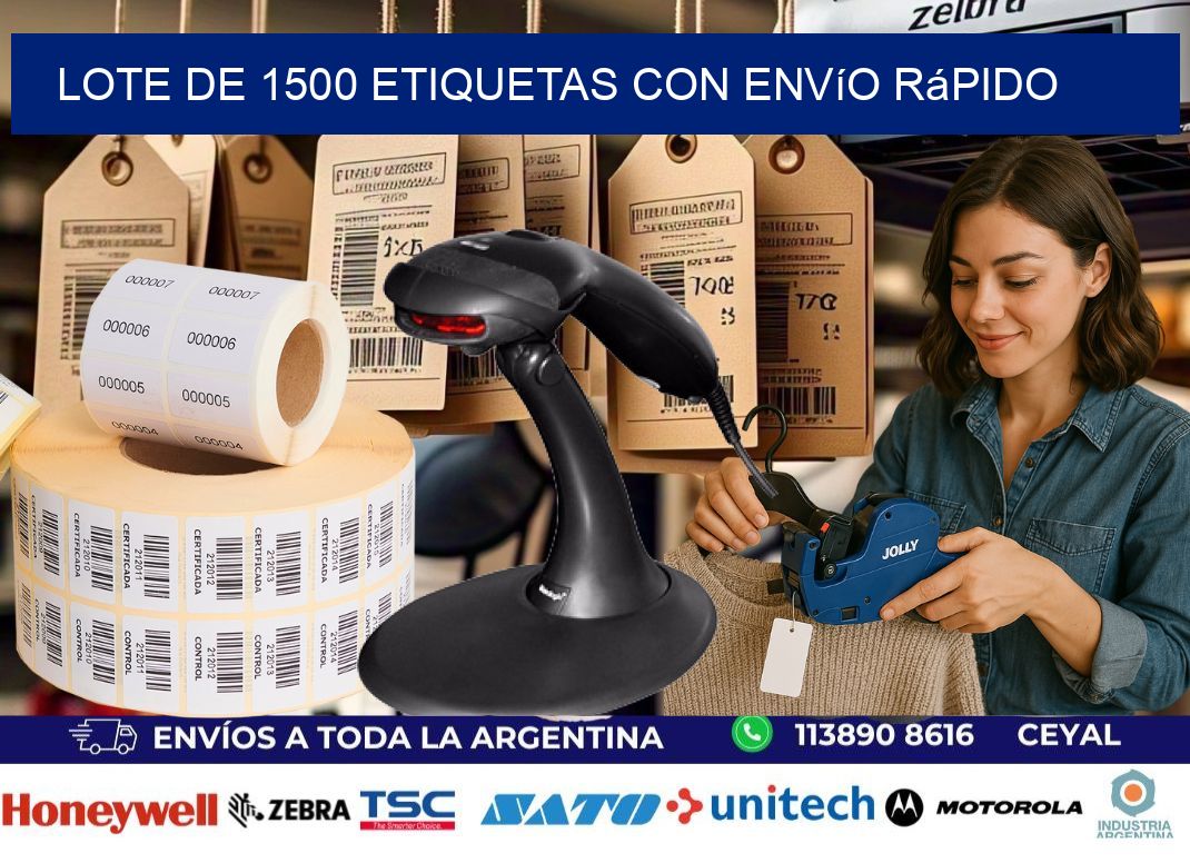 Lote de 1500 etiquetas con envío rápido