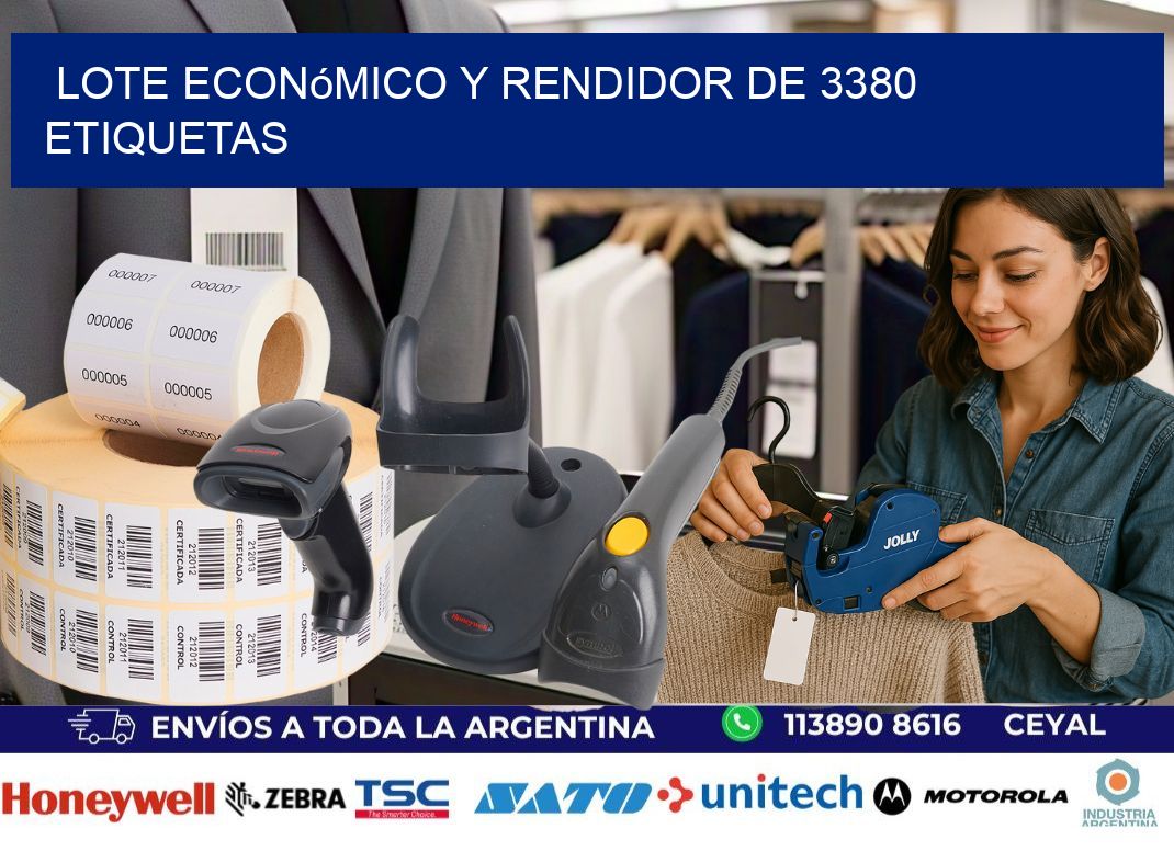 Lote económico y rendidor de 3380 etiquetas