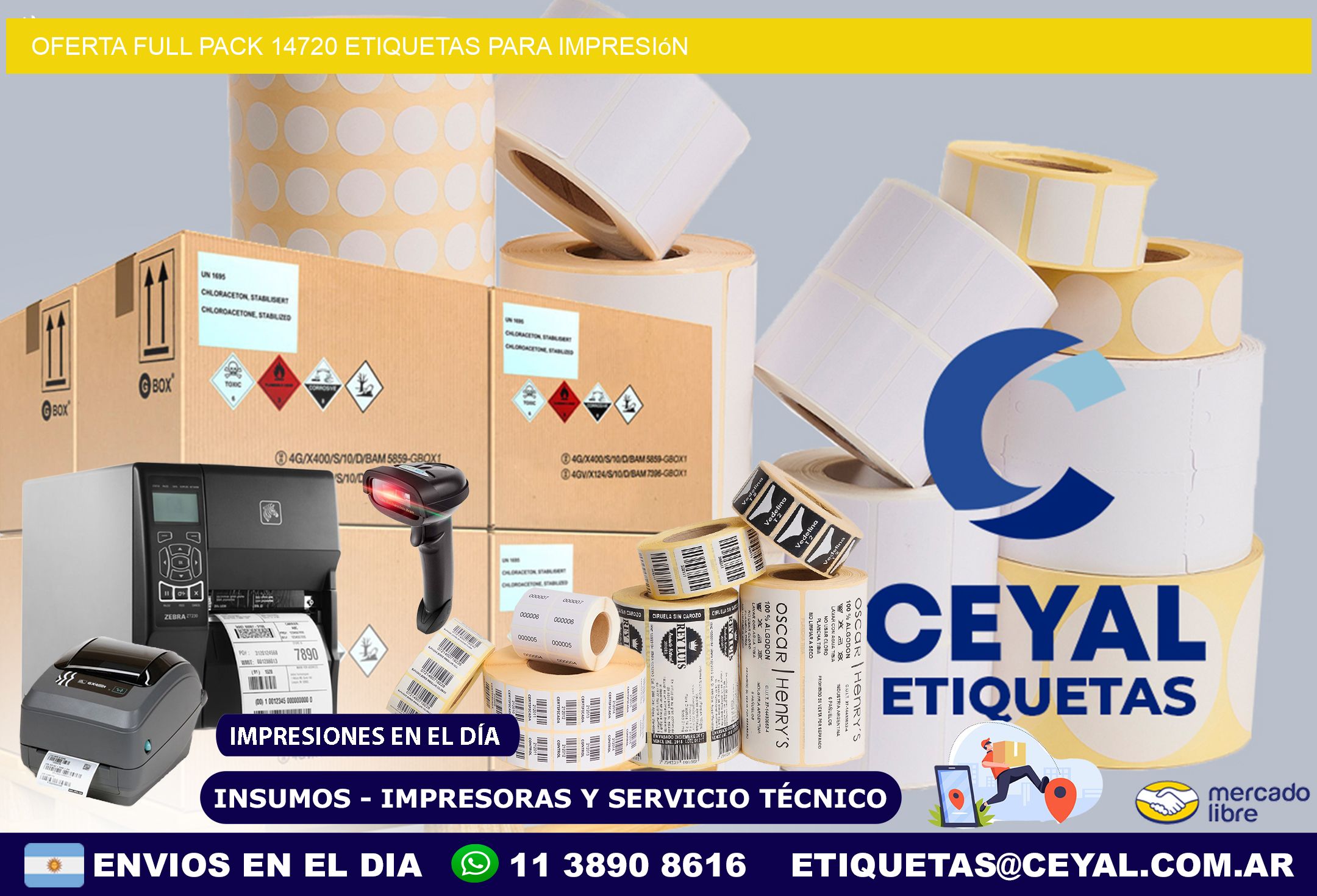 Oferta full pack 14720 etiquetas para impresión