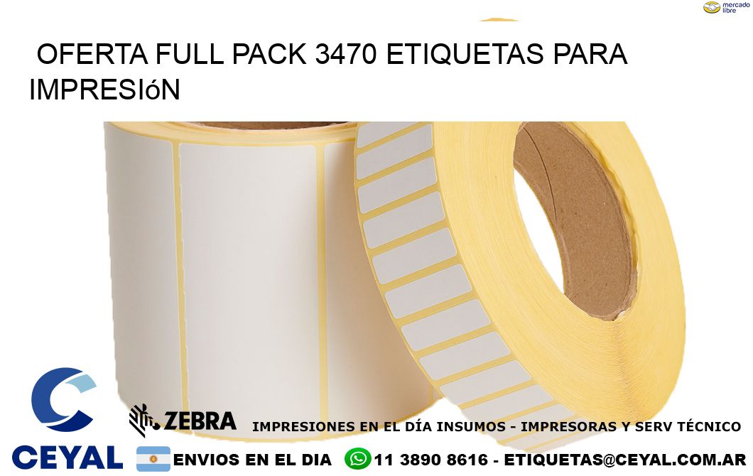 Oferta full pack 3470 etiquetas para impresión