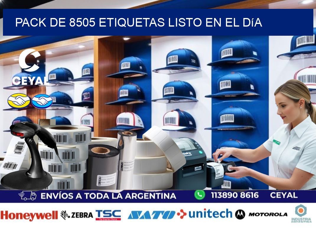 Pack de 8505 etiquetas listo en el día