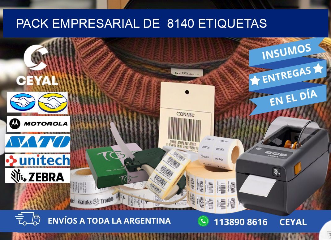 Pack empresarial de  8140 etiquetas