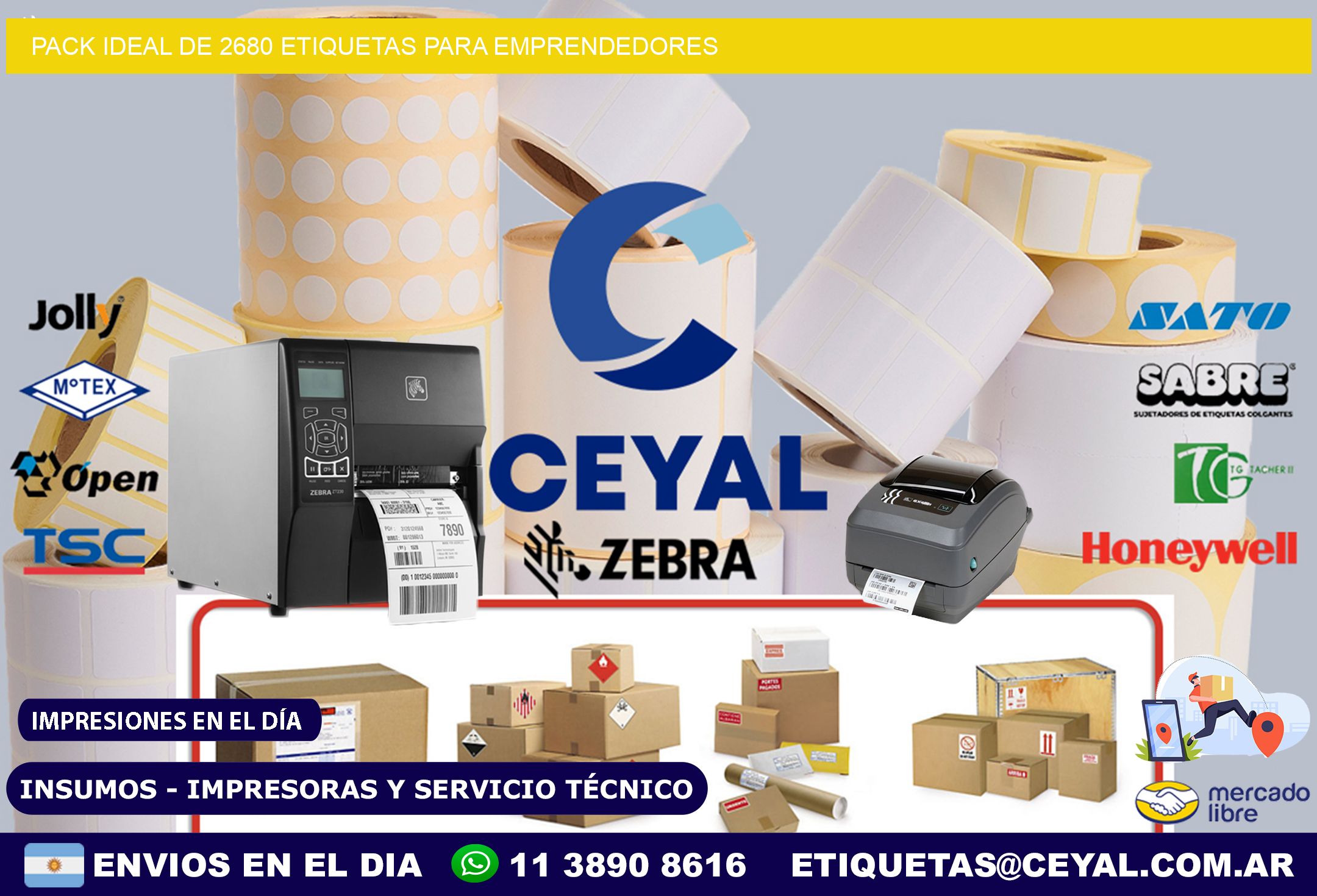 Pack ideal de 2680 etiquetas para emprendedores
