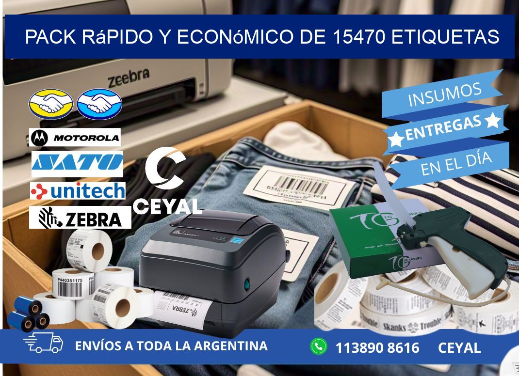 Pack rápido y económico de 15470 etiquetas