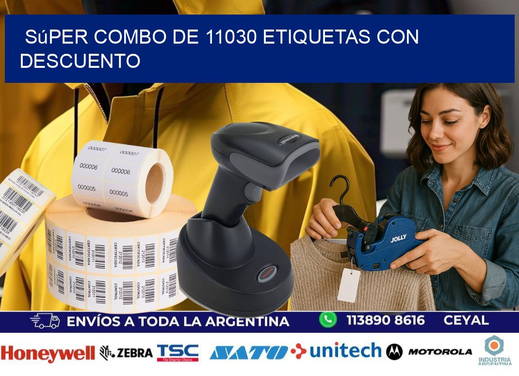 Súper combo de 11030 etiquetas con descuento