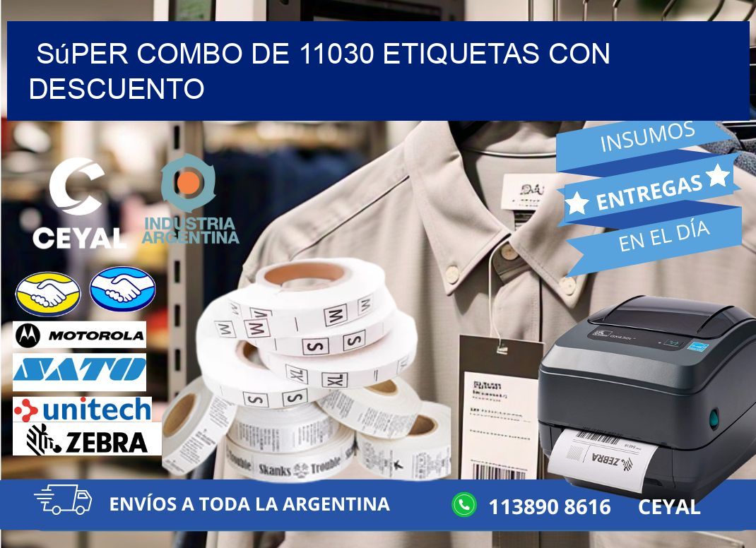 Súper combo de 11030 etiquetas con descuento