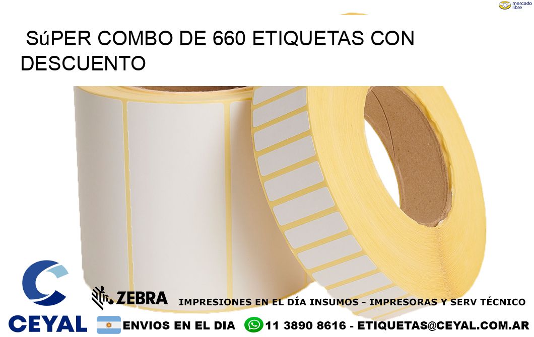 Súper combo de 660 etiquetas con descuento