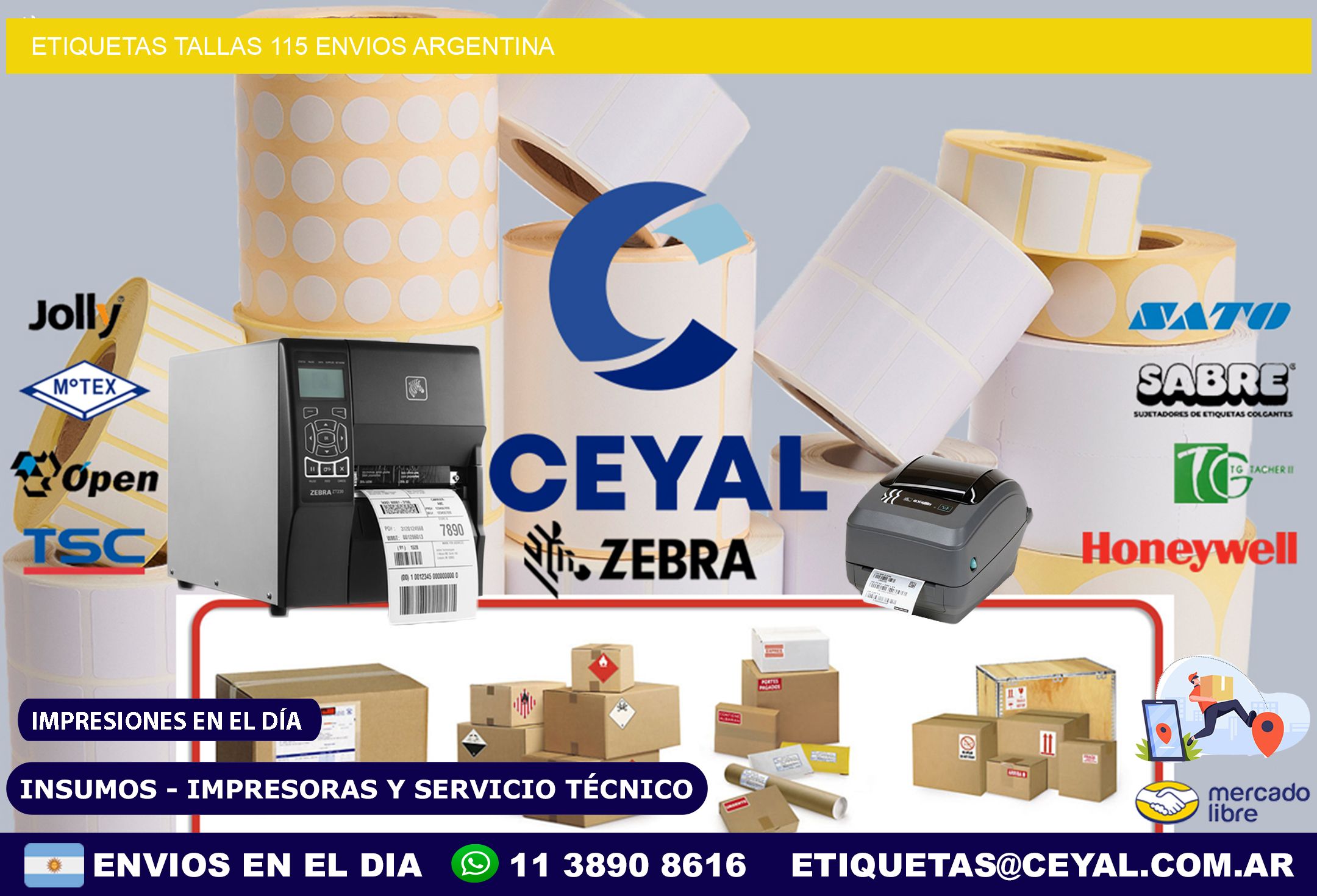 etiquetas tallas 115 ENVIOS ARGENTINA