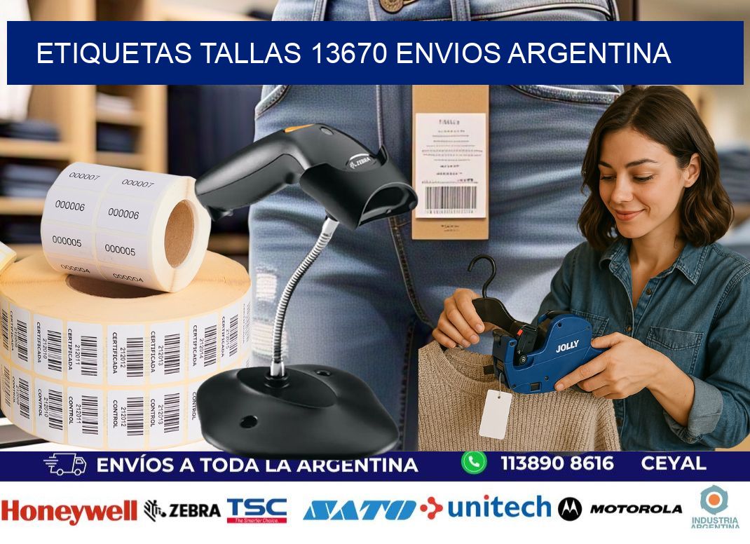 etiquetas tallas 13670 ENVIOS ARGENTINA