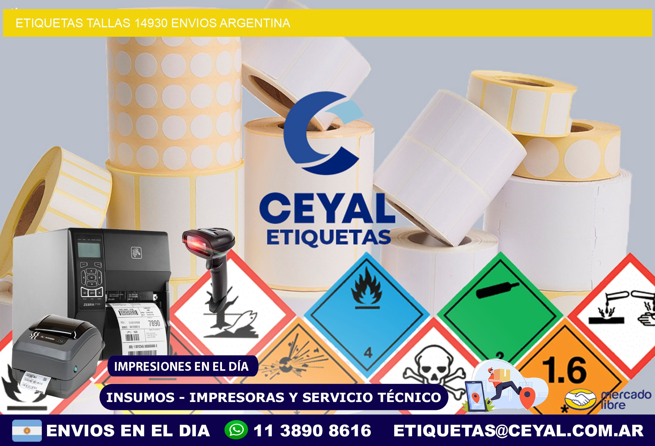etiquetas tallas 14930 ENVIOS ARGENTINA