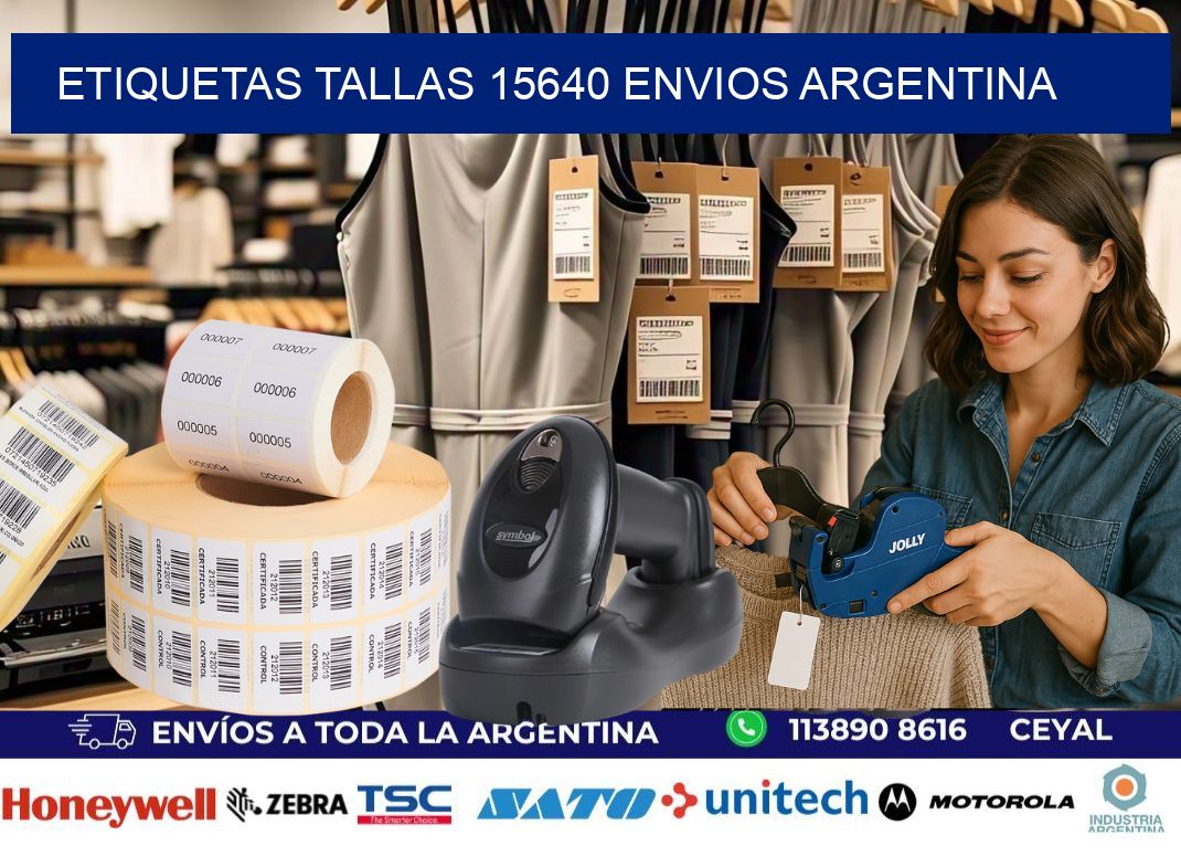 etiquetas tallas 15640 ENVIOS ARGENTINA