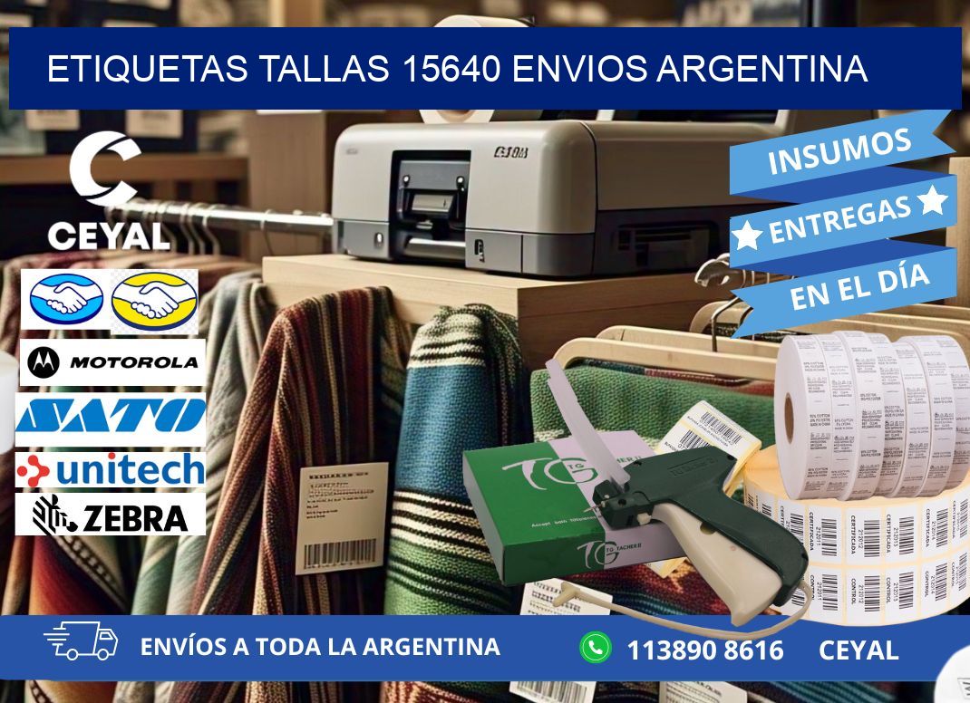 etiquetas tallas 15640 ENVIOS ARGENTINA