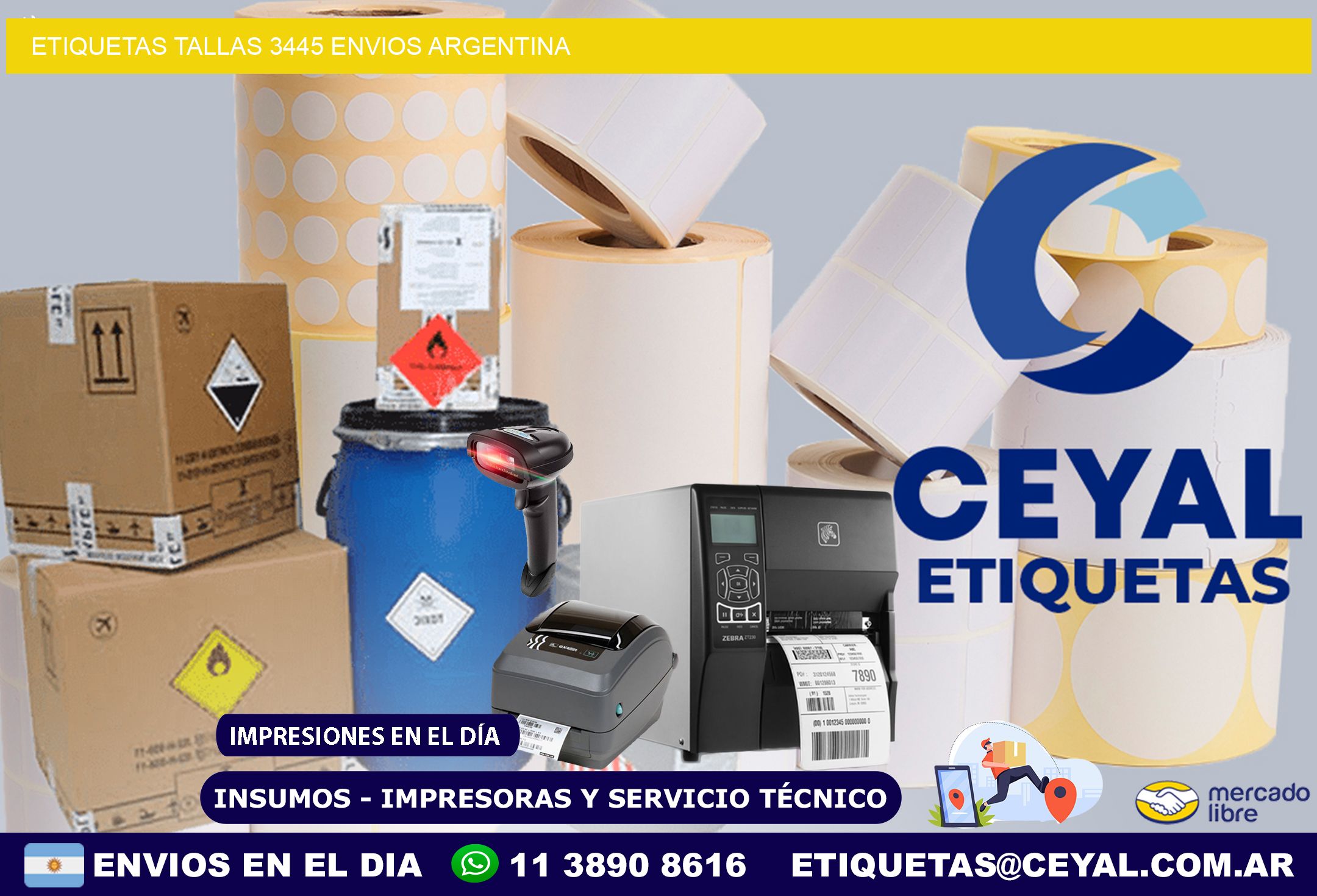 etiquetas tallas 3445 ENVIOS ARGENTINA