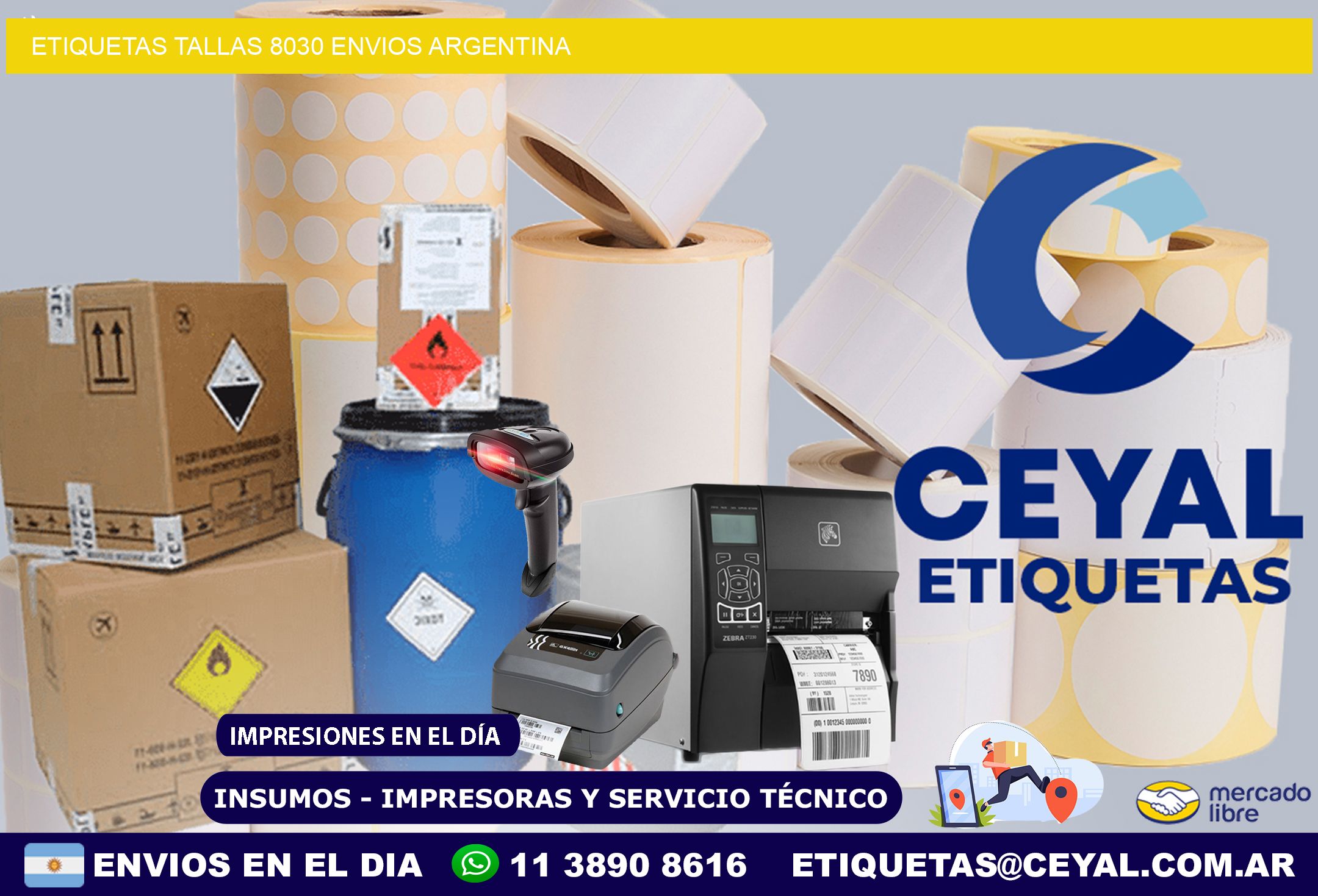 etiquetas tallas 8030 ENVIOS ARGENTINA