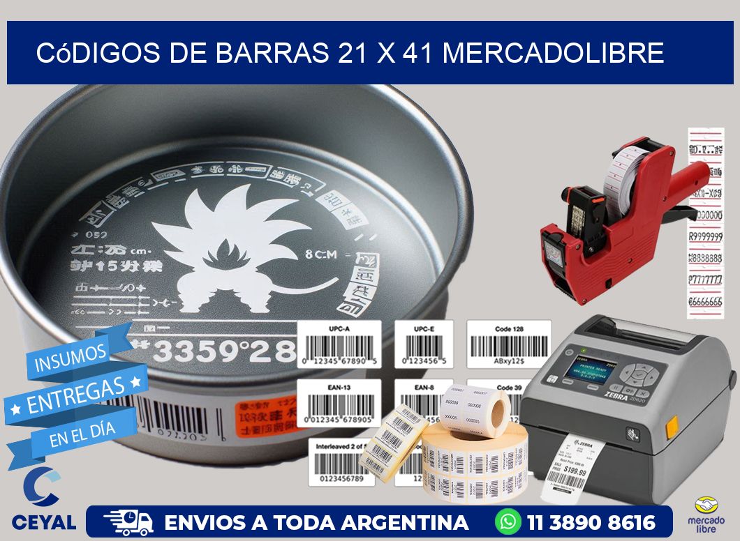Códigos de Barras 21 x 41 MERCADOLIBRE