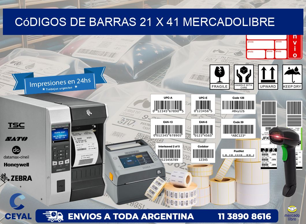 Códigos de Barras 21 x 41 MERCADOLIBRE