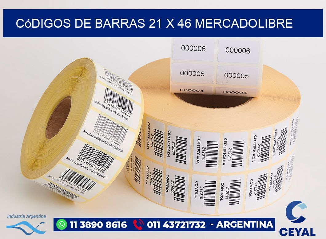 Códigos de Barras 21 x 46 MERCADOLIBRE