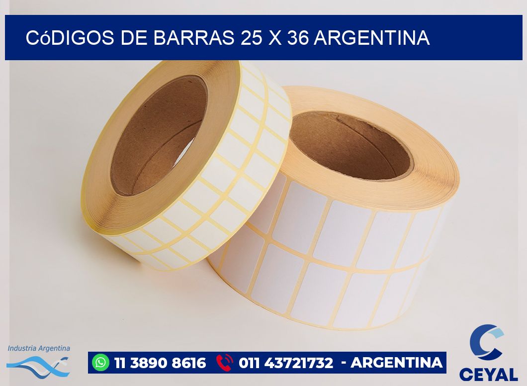 Códigos de Barras 25 x 36 argentina