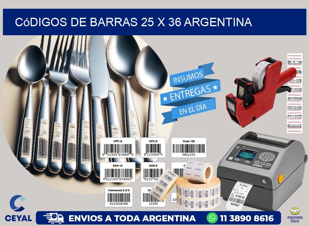 Códigos de Barras 25 x 36 argentina