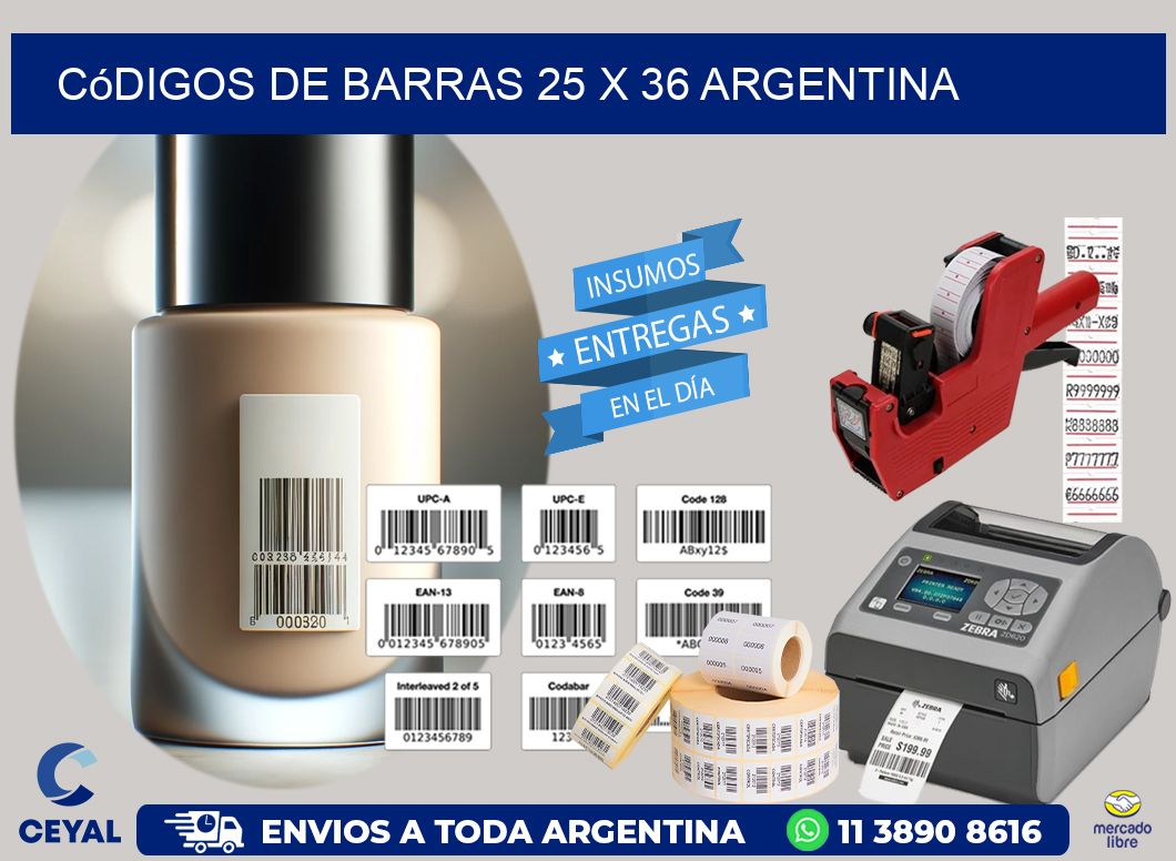 Códigos de Barras 25 x 36 argentina
