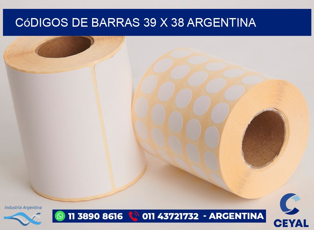Códigos de Barras 39 x 38 argentina