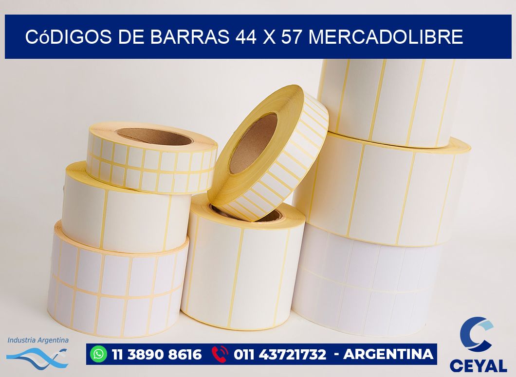 Códigos de Barras 44 x 57 MERCADOLIBRE