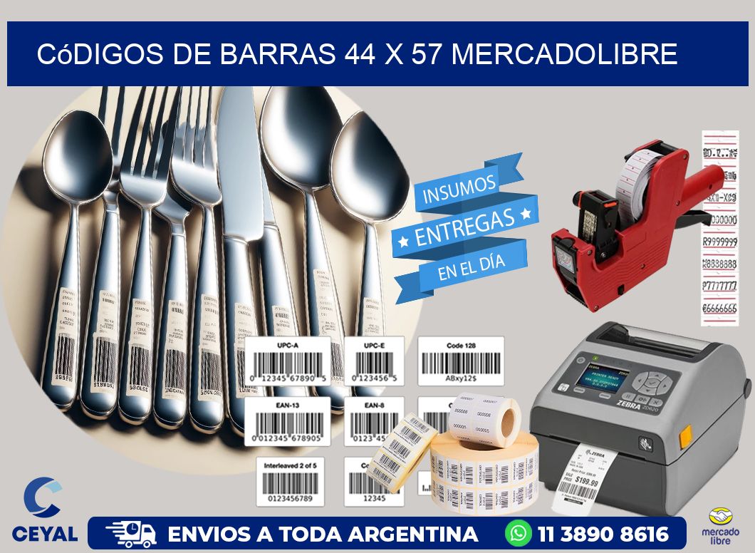 Códigos de Barras 44 x 57 MERCADOLIBRE