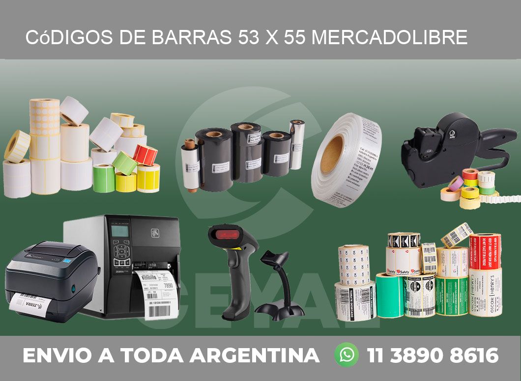 Códigos de Barras 53 x 55 MERCADOLIBRE