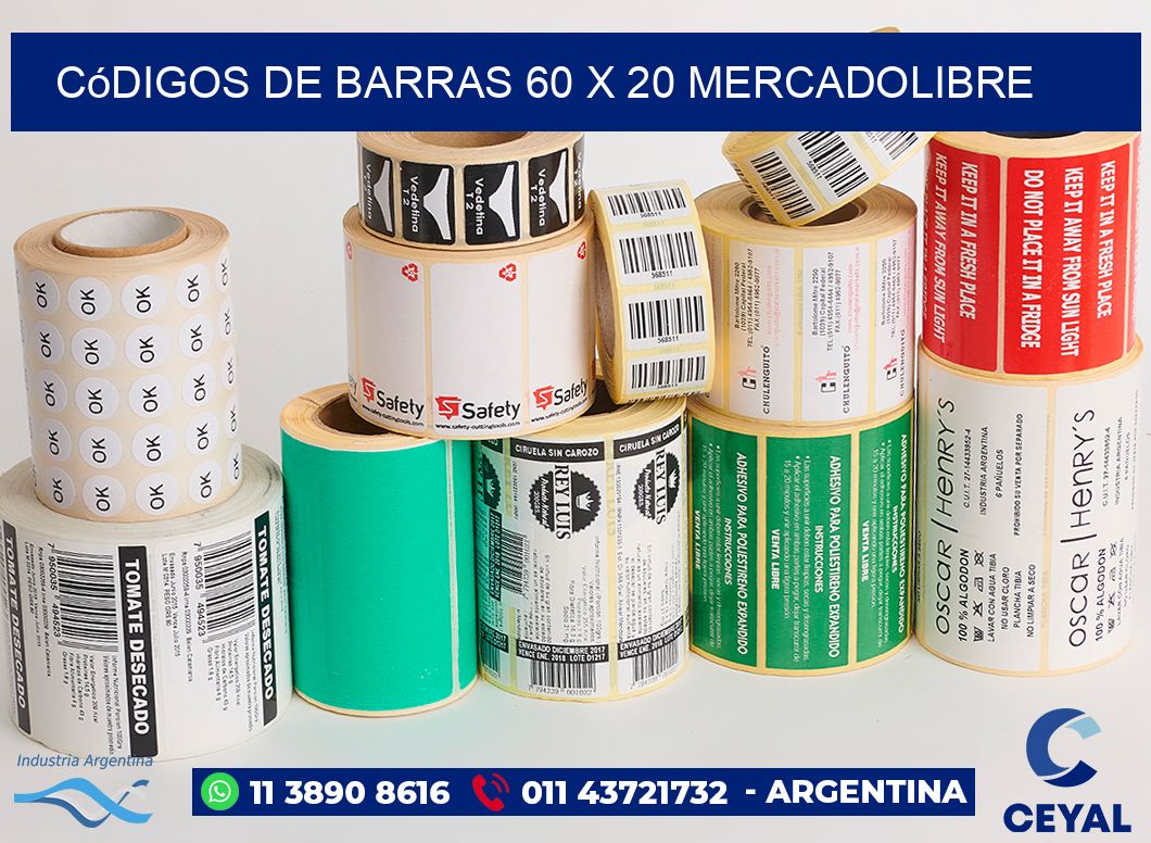 Códigos de Barras 60 x 20 MERCADOLIBRE