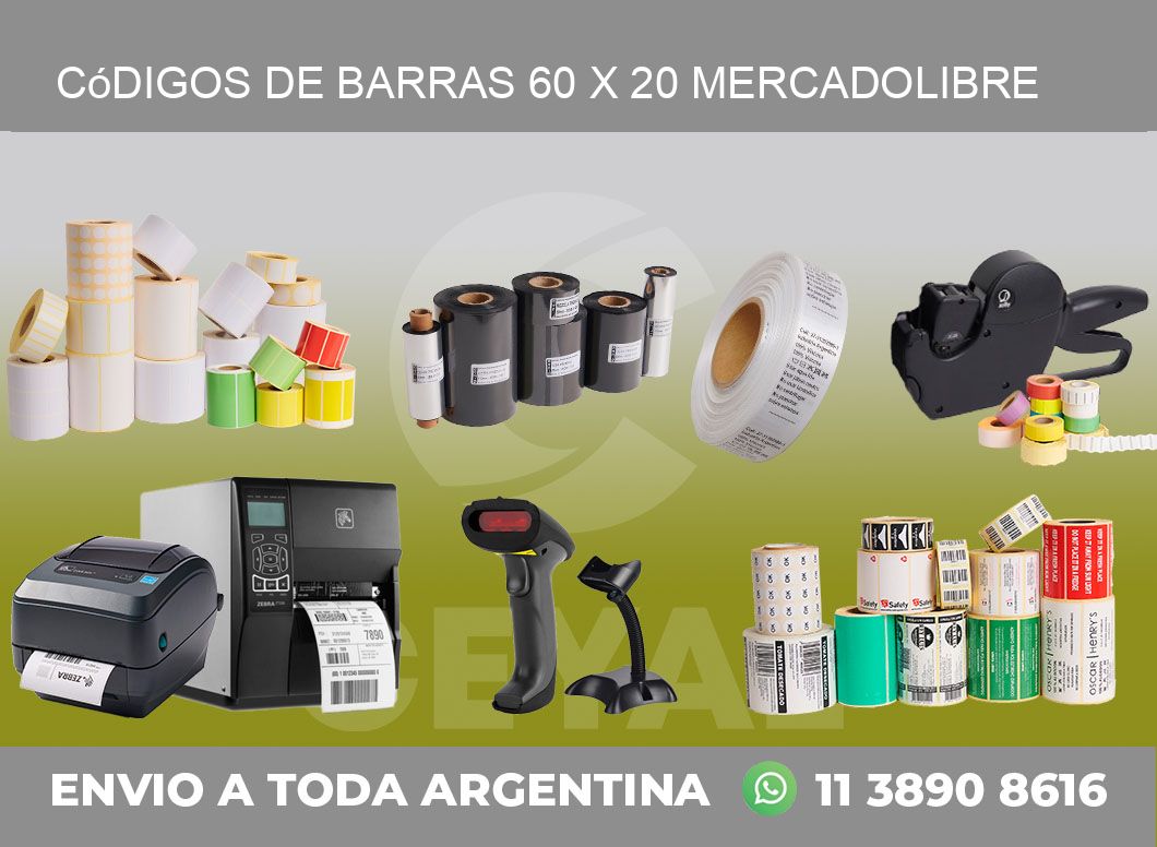 Códigos de Barras 60 x 20 MERCADOLIBRE