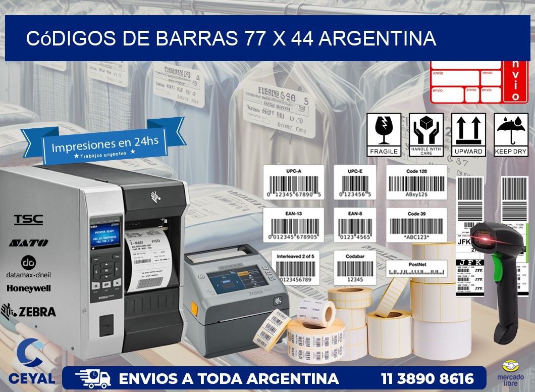 Códigos de Barras 77 x 44 argentina